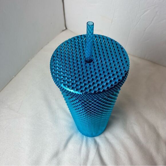Starbucks Blue Chrome Studded Summer 2023 New W/Tags 24oz Tumbler - Picture 2 of 5